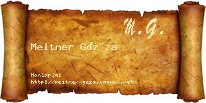 Meitner Géza névjegykártya